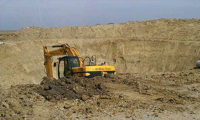 Aushubarbeiten für Biogasanlage