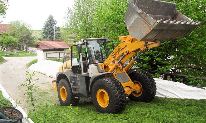 Verdichtung von Grassilage